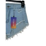 SheIn Women's Sexy Shorts Ripped Raw Hem Stretch Mid-Rise Denim Blue 25 NWT Photo 1