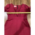 Phoebe Couture  A line Burgandy stitch detail short sleeve mini swing dress sz 10 Photo 1