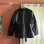 East 5th Vintage 100% Leather Jacket 90s Grunge Belted Chic Black Collar Size XL Photo 3