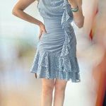 Keepsake Light Blue Lace Embellished Ruched Dress Size S Photo 0