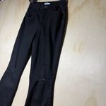 Ymi Black High-Rise Flare Jeans | Size 9/29 | Raw Hem Distressed Denim Photo 4