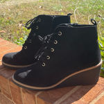 a.n.a  Womens Marie Wedge lace up Heel Boots 8.5 black goth punk Whimsigoth‎ Photo 0