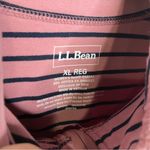 L.L. Bean pink & navy blue striped quarter‎ zip pullover women’s size XL casual Photo 5