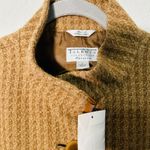 Talbots NEW Vintage Tan Plaid Wool Jacket Leather Trim Quiet Luxury Old Money Lg Photo 3