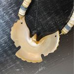 Vintage Southwestern Carved MOP Thunderbird Necklace Stone Heishi Bead Fetish White Photo 5
