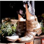 Freebird by Steven Taupe Leather Distressed Sammi Ankle Boots/Booties Size 7 Tan Photo 1