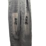 Women’s Medium Unbranded Dark Grey Washed Distressed Overalls Black Photo 3