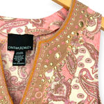 Cynthia Rowley | Medium | Sleeveless V-Notch Embroidered Paisley Print Tunic Top Photo 4