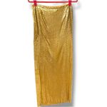 Lovers + Friends  Shiny Gold Pencil Skirt Photo 1