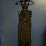Black Halter Sparkle Dress Size L Photo 2