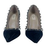 Valentino Garavani Black Rockstud Suede Pointed Toe Pump Size 36.5 Photo 3