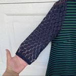 Anthropologie Postmark Women’s Shirt Forest Stripe Tunic Green Navy Medium Photo 5