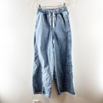 Aerie Soft Landing Pull On Mid Rise Wide Leg Trouser Jeans Light Wash Blue XS Photo 1