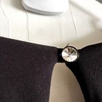 Cache Vinage Jumpsuit y2k Cold Shoulder Batwing Rhinestone Keyhole Back Black S Photo 2