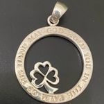 925 LA Sterling Silver Openwork Four Leaf Clover God Inspirational Pendant 5g Photo 1