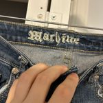 Machine rolled cuff distressed Capri denim jeans Blue Size undefined Photo 2