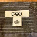 Cato  Pencil Skirt 12 Gray White Pinstripe Mini Lined Back Zip Elegant Classic Photo 1