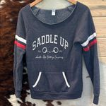Alternative Apparel  Gray Sweatshirt with Red and White Accents Size Large Photo 0