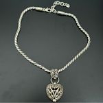 Brighton Retired  Silverplated Bibi Heart Necklace Chunky Chain 60g. Photo 7