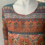 Tobi Semi Sheer Boho Ruffle Hem Top with Bell Sleeves Photo 4