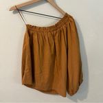 Evereve Shane Orange One Shoulder Relaxed Fit Puff Sleeve Blouse Size XS Photo 6