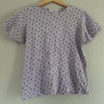 Cherokee 🦋  Purple Lavender Floral Cotton T-Shirt Tee Pastel Casual Spring Large Photo 0