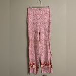 ZARA  High-Waisted Wide Leg Linen Blend Trouser Pants Size Small Paisley New Pink Photo 1