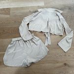 Nasty Gal  Satin Tie Front Pyjama shorts Set in Champagne Photo 6