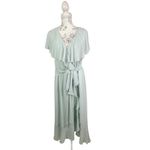 Show Me Your Mumu Show‎ Me Your Mumu Jess Ruffle Chiffon Wrap Dress Silver Sage Plus Size 3X Photo 4