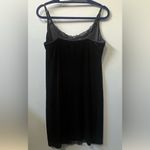 Gilligan & O'Malley Black Crushed Velvet Lace Detail Slip Gown/Dress Size Large Photo 2