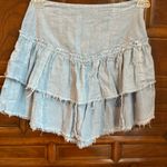 Free People Light Blue Layered Denim Skirt Photo 0