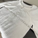 BeachLunchLounge  100% cotton white gauzy summer beach tunic top, long sleeve,M/L Photo 7