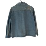 White Stag Vintage 90s Size Large Denim Embroidered Floral Button Up Shacket Photo 4