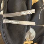 Anthropologie  Tie Shirred Black Gold Cream Floral Halter Top open back L nwt Photo 4