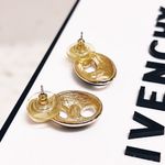Givenchy Authentic Rare Vintage Black & Gold Enamel / Metal Abstract Earrings Photo 3