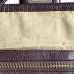 ELLIOTT LUCCA Leather brown Woven Envelope Rectangle Flip Handbag Clutch purse Photo 2