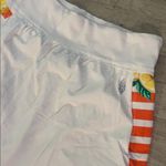 Free People Movement  White Orange Women citrus lemon medium loose Shorts striped Photo 2