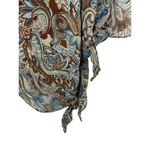 VTG 90s Anage Too Earth Tone Semi Sheer 3/4 Sleeves Sequin V Photo 5