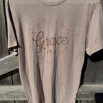 Amazing Grace Graphic T Shirt Religious Christian Tee Top Tan Size M Photo 0