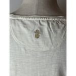 Tommy Bahama Tommy‎ Bahama Shirt Women Small Ivory Cotton Sequins Floral Tee Coastal Preppy Photo 7