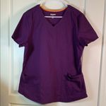 Scrubstar  Purple Three-Pocket Scrub Top Hospital Medical Nurse Large EUC #2851 Photo 0