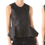 Elizabeth and James Brocade Yumi Peplum Black Tank Top Small NWT Photo 0