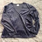 VELOUR mock wrap sparkly silver stars top size M Size M Photo 0