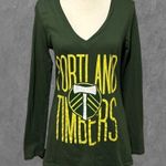 JUNK FOOD CLOTHING | Portland Timbers V-Neck Long Sleeve Tee Green & Yellow M Photo 5