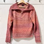 J.Crew  Sweater Women Small Pink Oversized Collar Zip Ombre Knit Coastal Coquette Photo 0