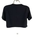 Mushroom Print Black Crop Top T Photo 5