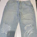 We The Free People Size 31 Mid rise Maggie Distressed Crop Jeans Raw Frayed Hem Photo 1
