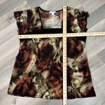 Dress Barn  Tie Dye Flutter Sleeve Tunic Top‎ Shirt Brown Black 1X Photo 10