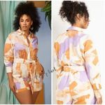 Eloquii NEW  Painted Linen Romper with pockets, women's size‎ 24 Photo 1