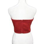 Altar'd State Red  Khloe Tweed Bow Corset Top Size Small Christmas Valentine Date Photo 3